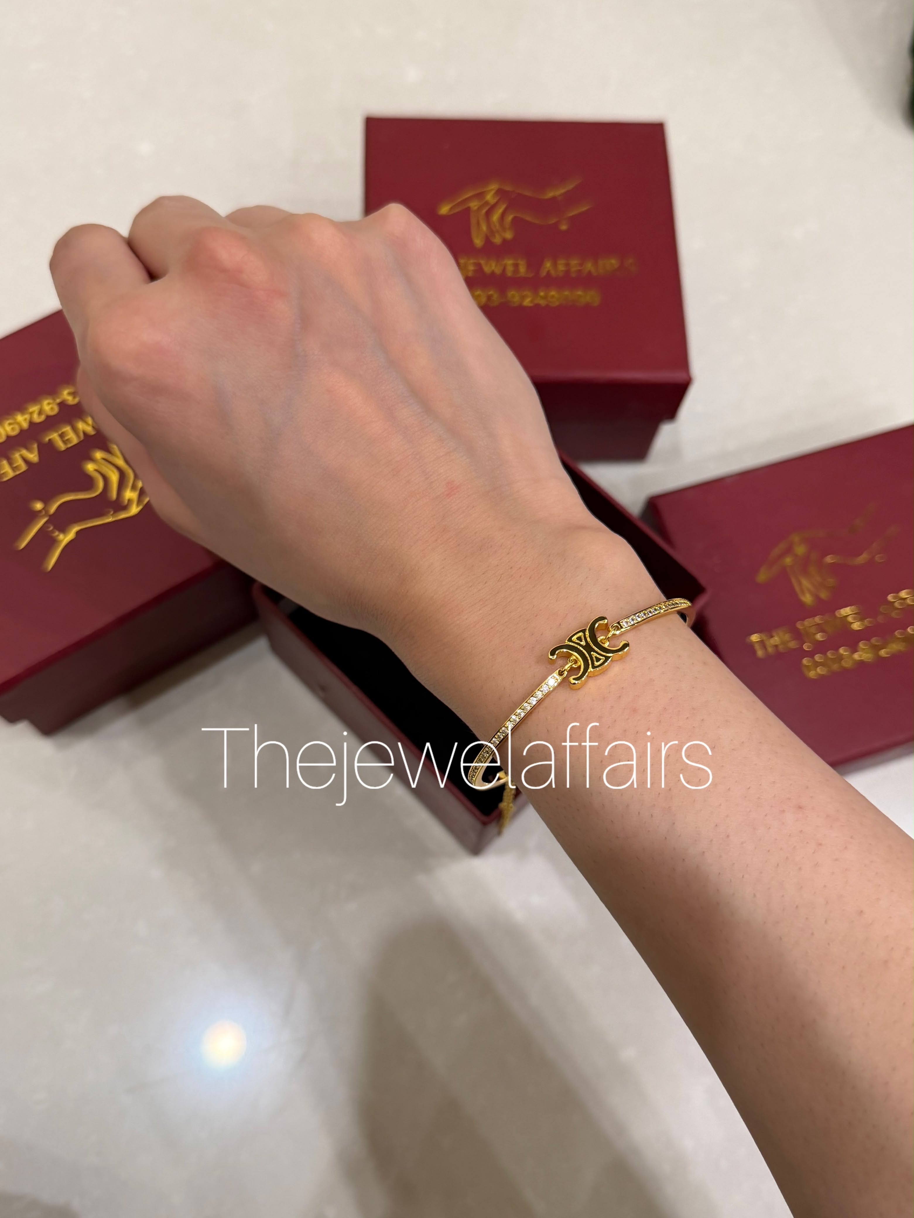 Celine Triomphe Articulated Sparkle Bracelet
