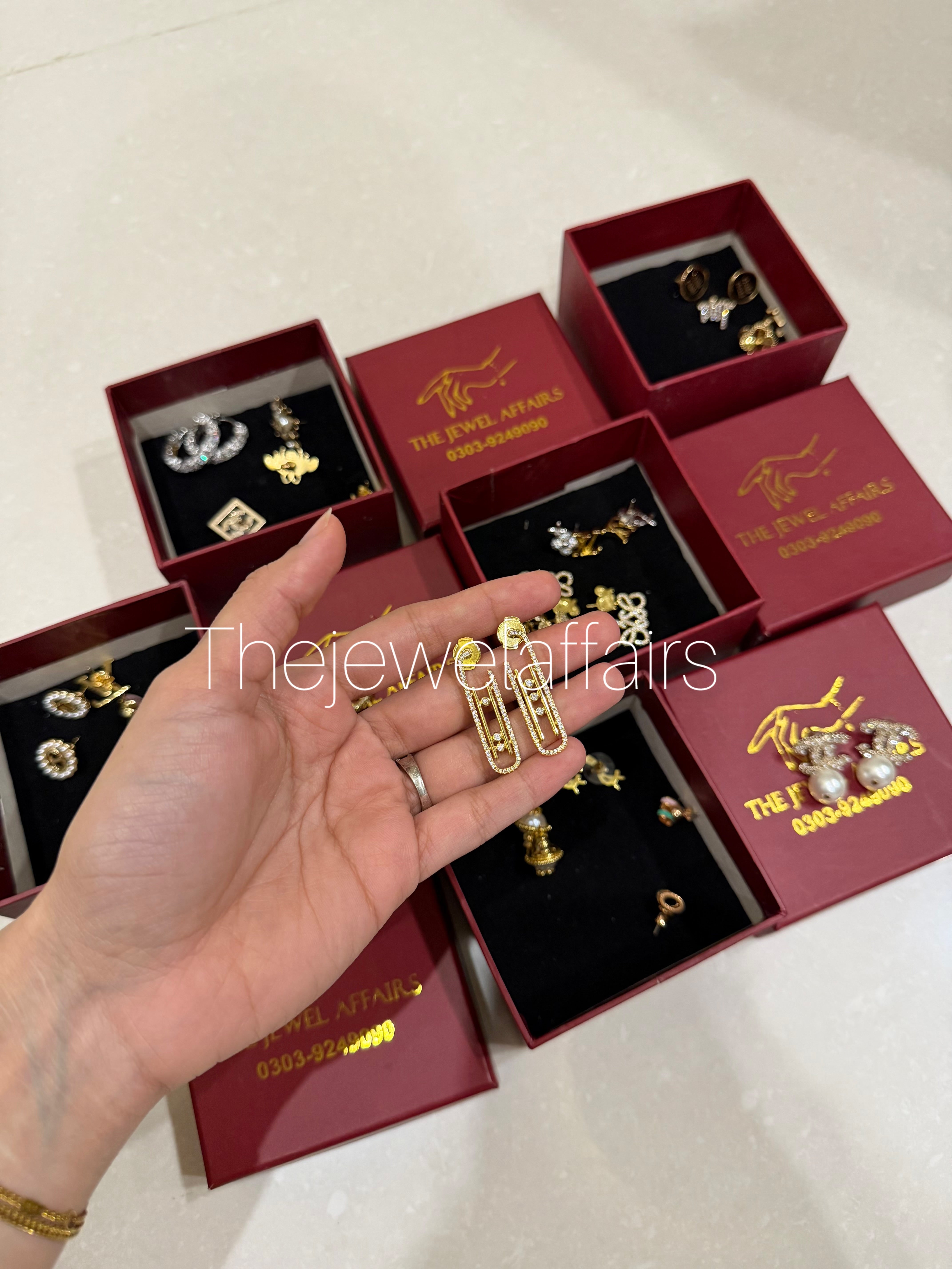 Mess!ka Move Classic Pave Double Bar Drop Earrings
