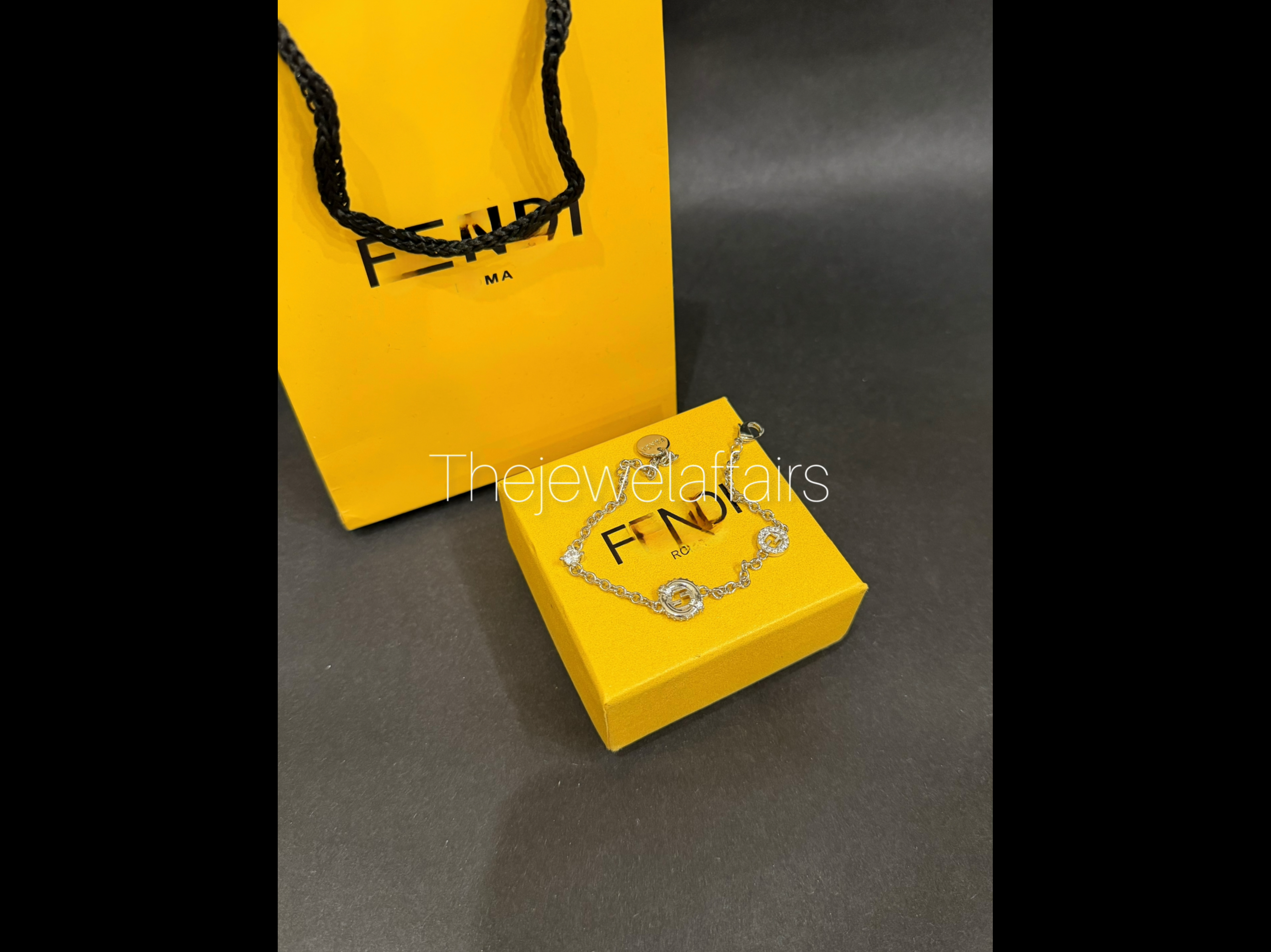 F£ndi FF Logo Crystal Station Bracelet ( WITHOUT BRAND PACKAGING )