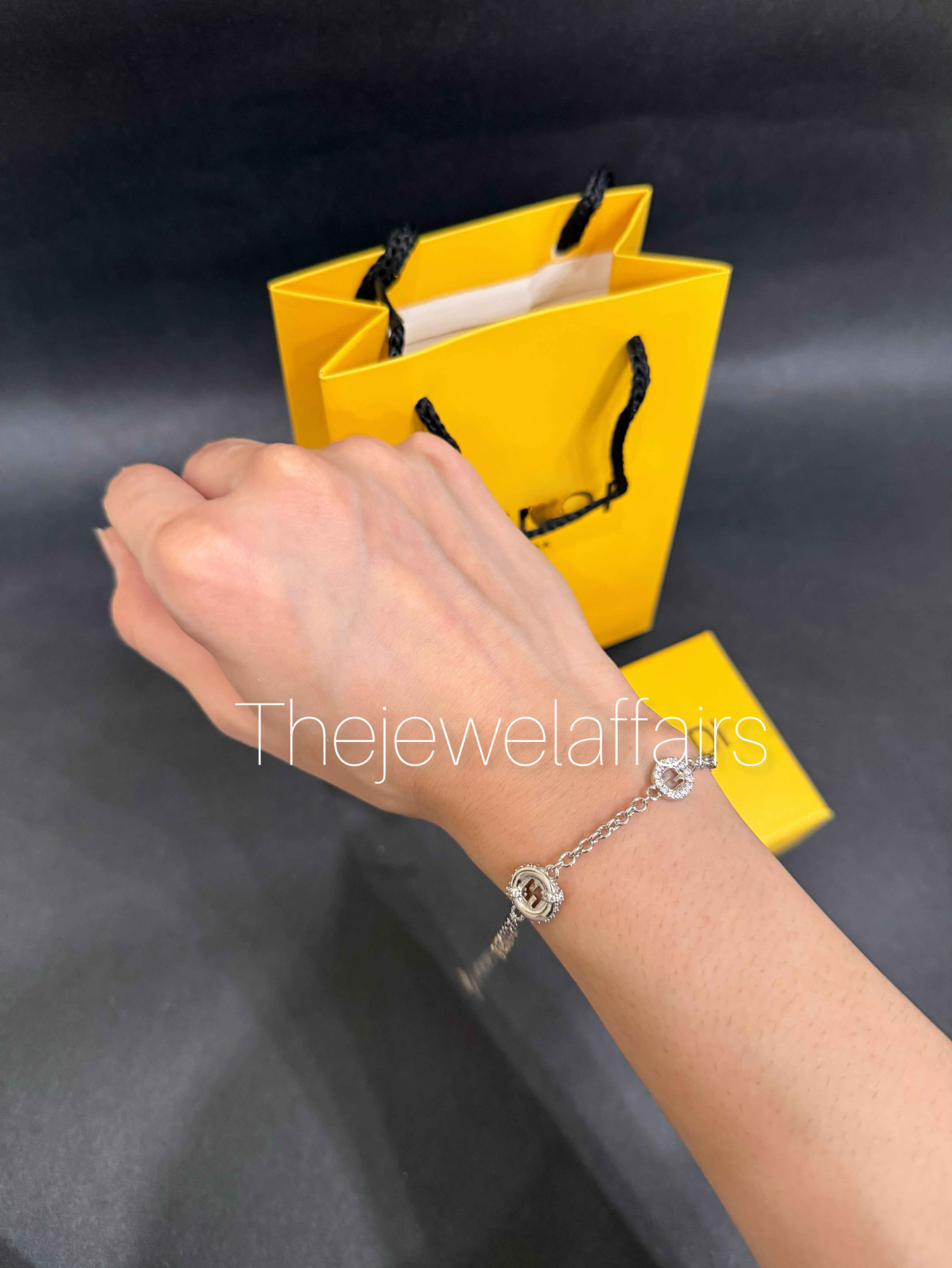 F£ndi FF Logo Crystal Station Bracelet ( WITHOUT BRAND PACKAGING )