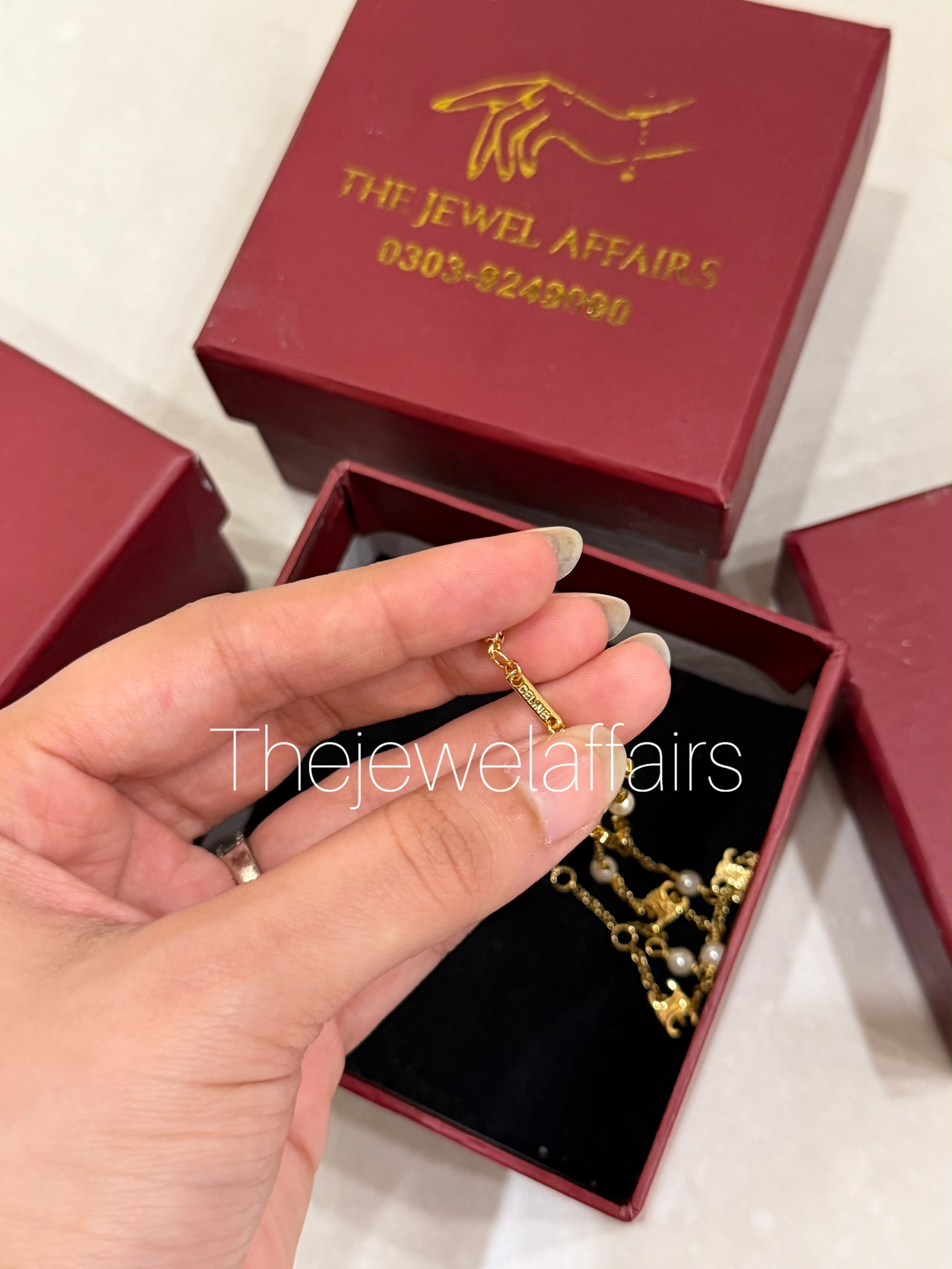 Celine Triomphe Pearl Double Bracelet