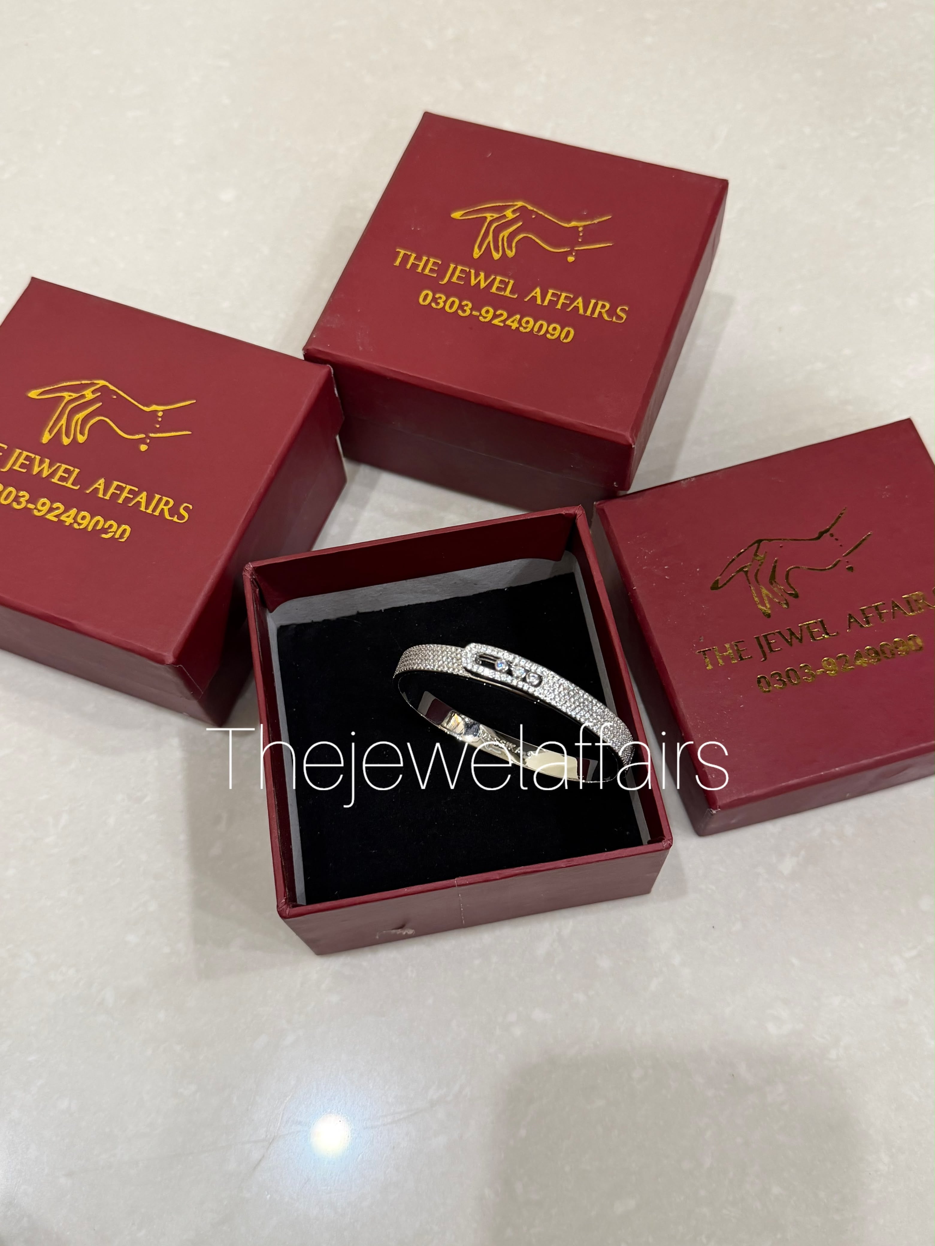 Messika Move Now Bangle Bracelet , white gold and pave diamonds