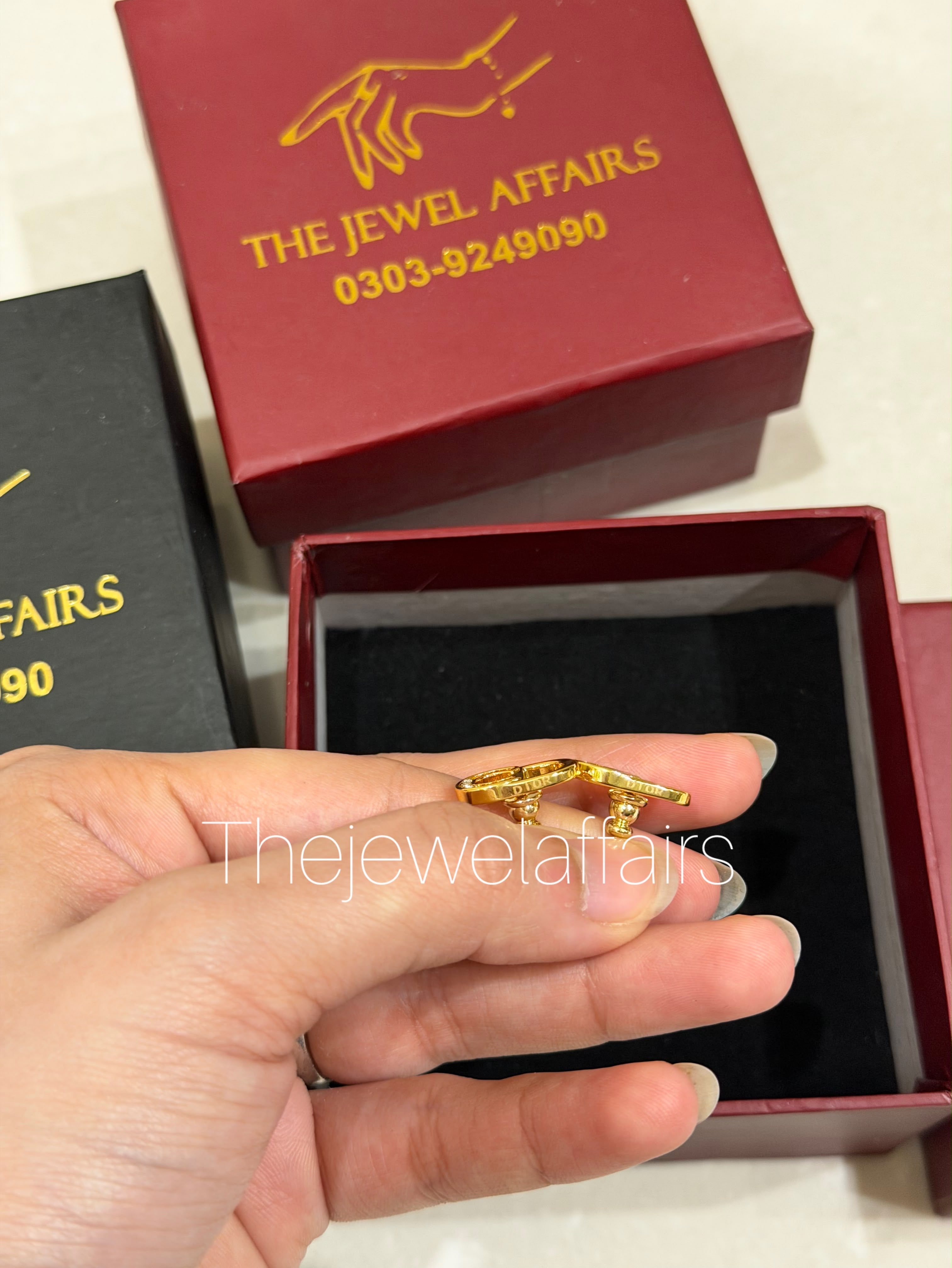 Gold-Tone CD Logo Crsytal Stud Earrings