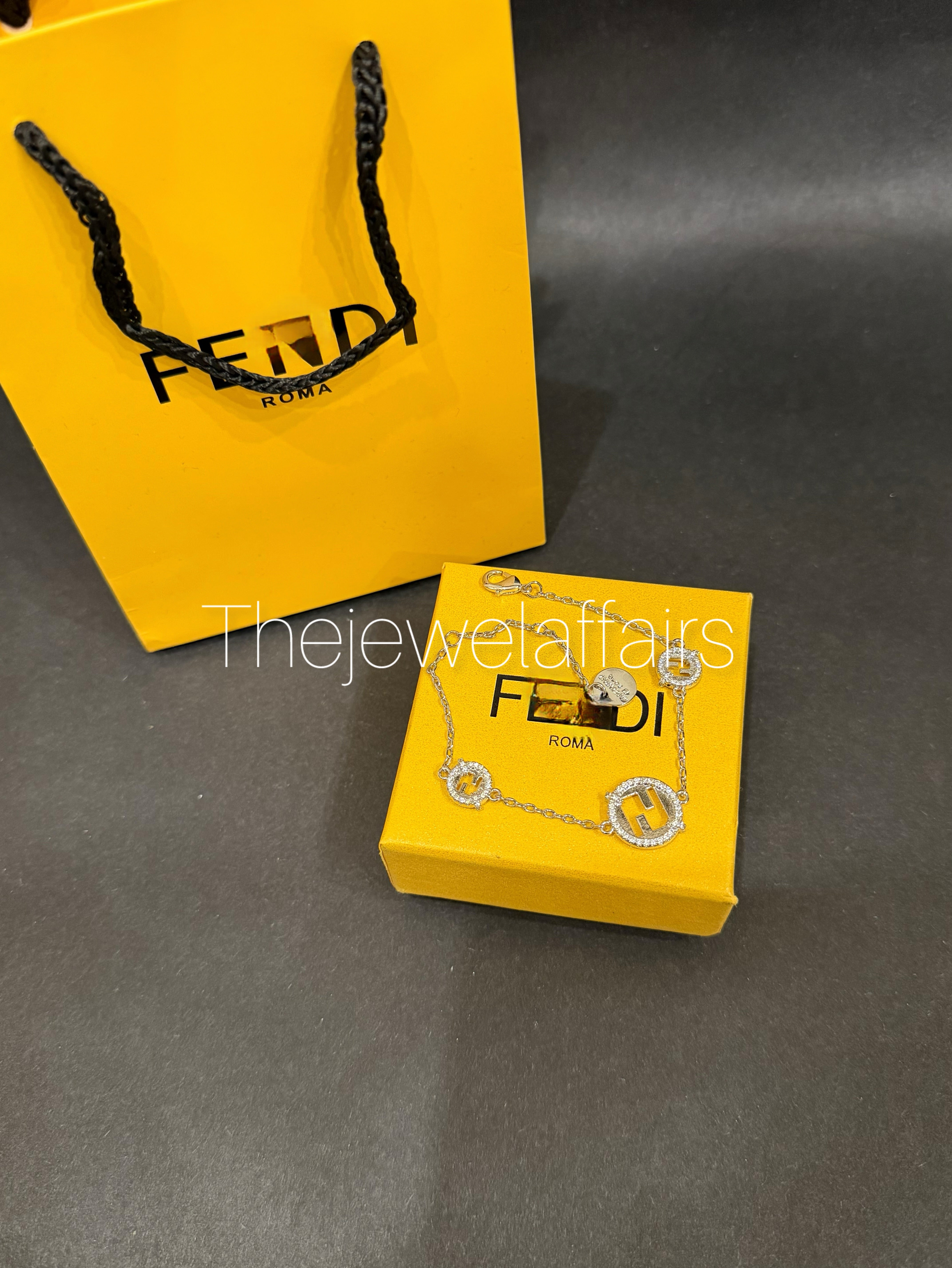 F£ndi 3 Charm Logo Bracelet ( WITHOUT BRAND PACKAGING)
