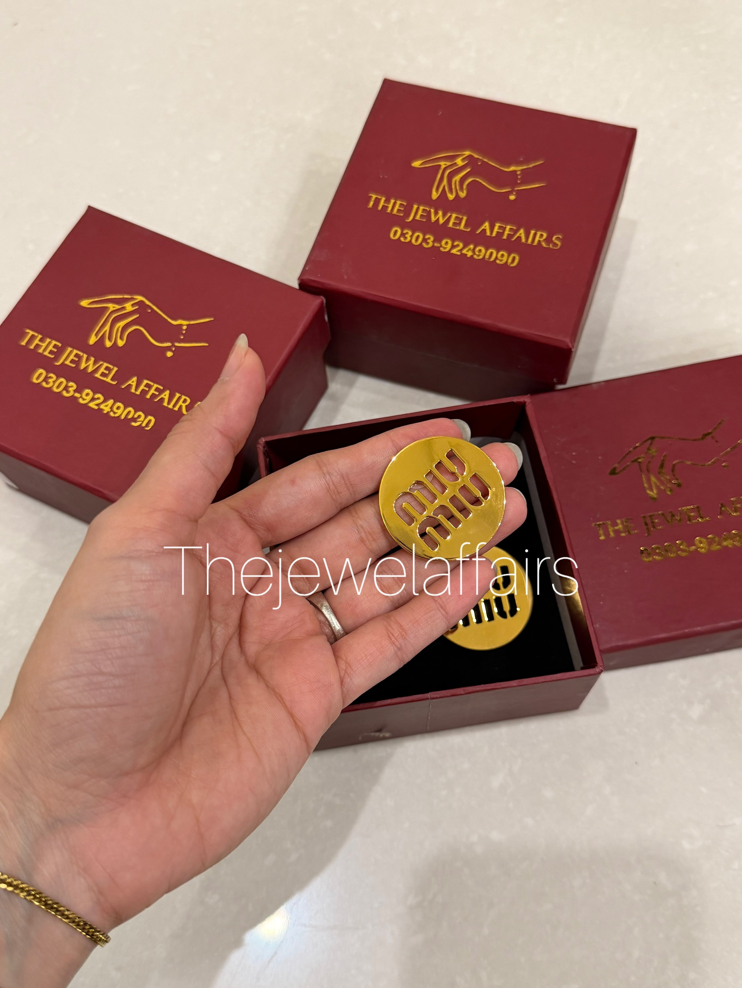 Miumiu Logo Stud Earrings - Gold