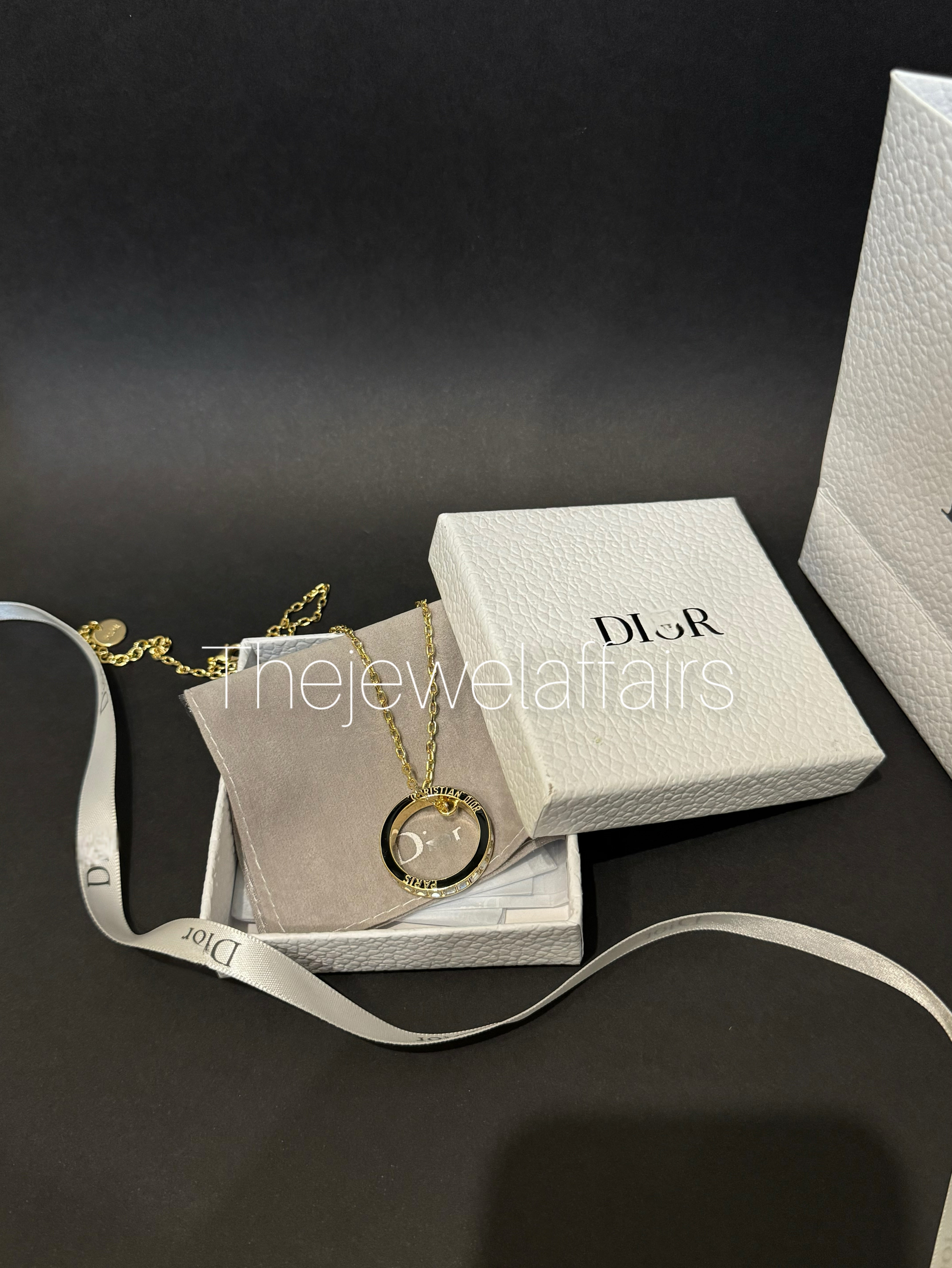 Di0r Petit CD Circle Necklace (WITHOUT BRAND PACKAGING)