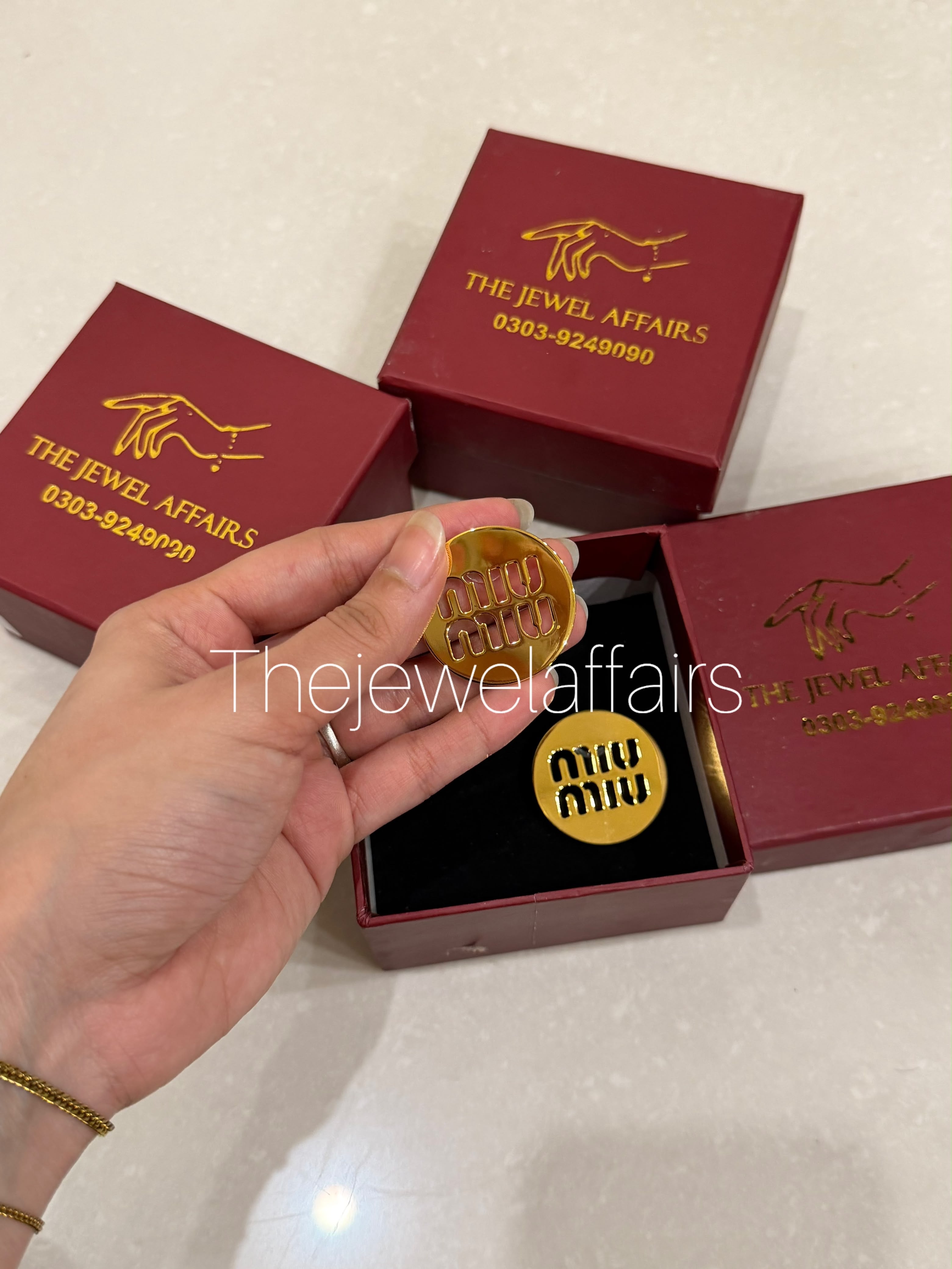 Miumiu Logo Stud Earrings - Gold