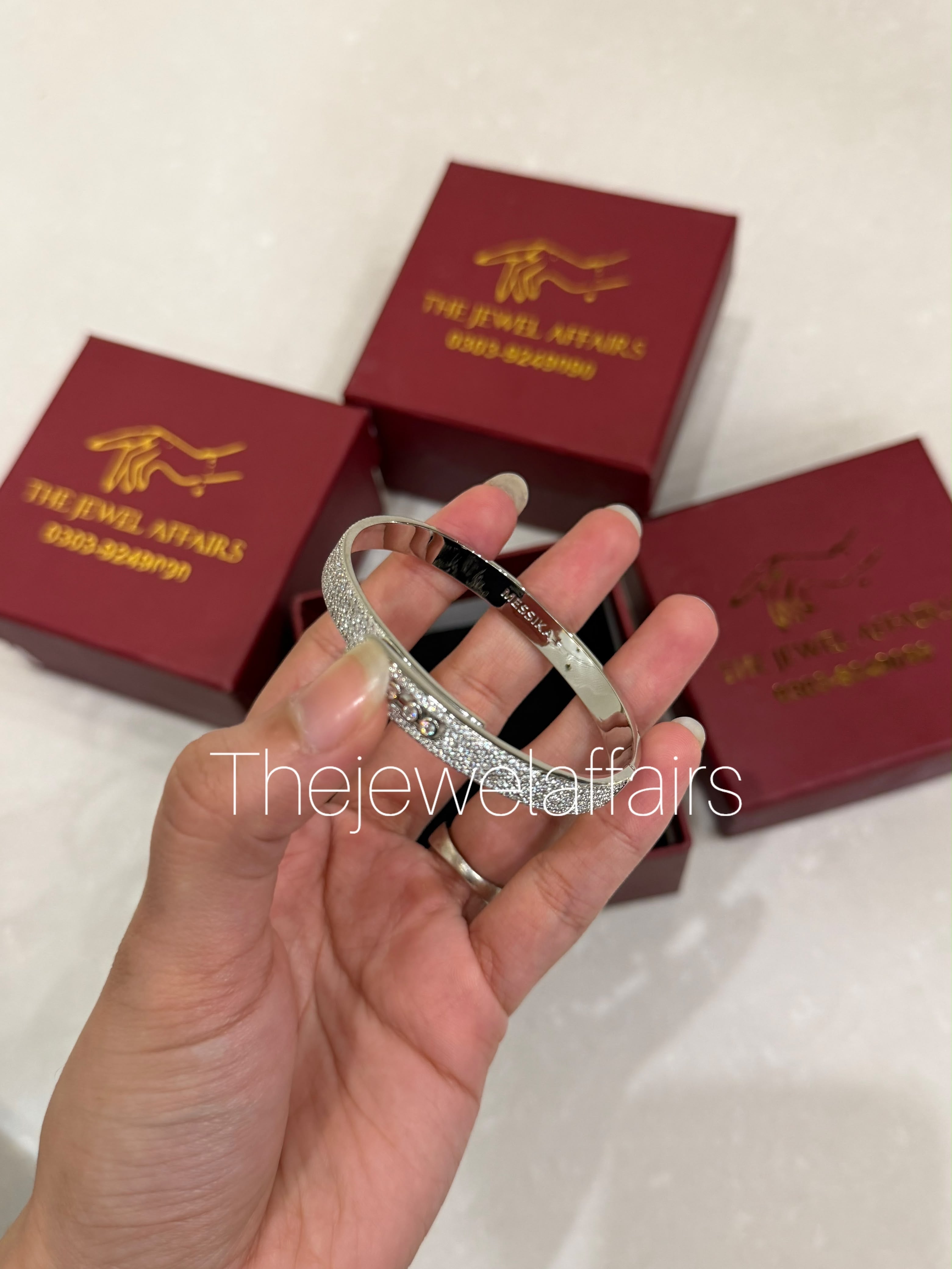 Messika Move Now Bangle Bracelet , white gold and pave diamonds