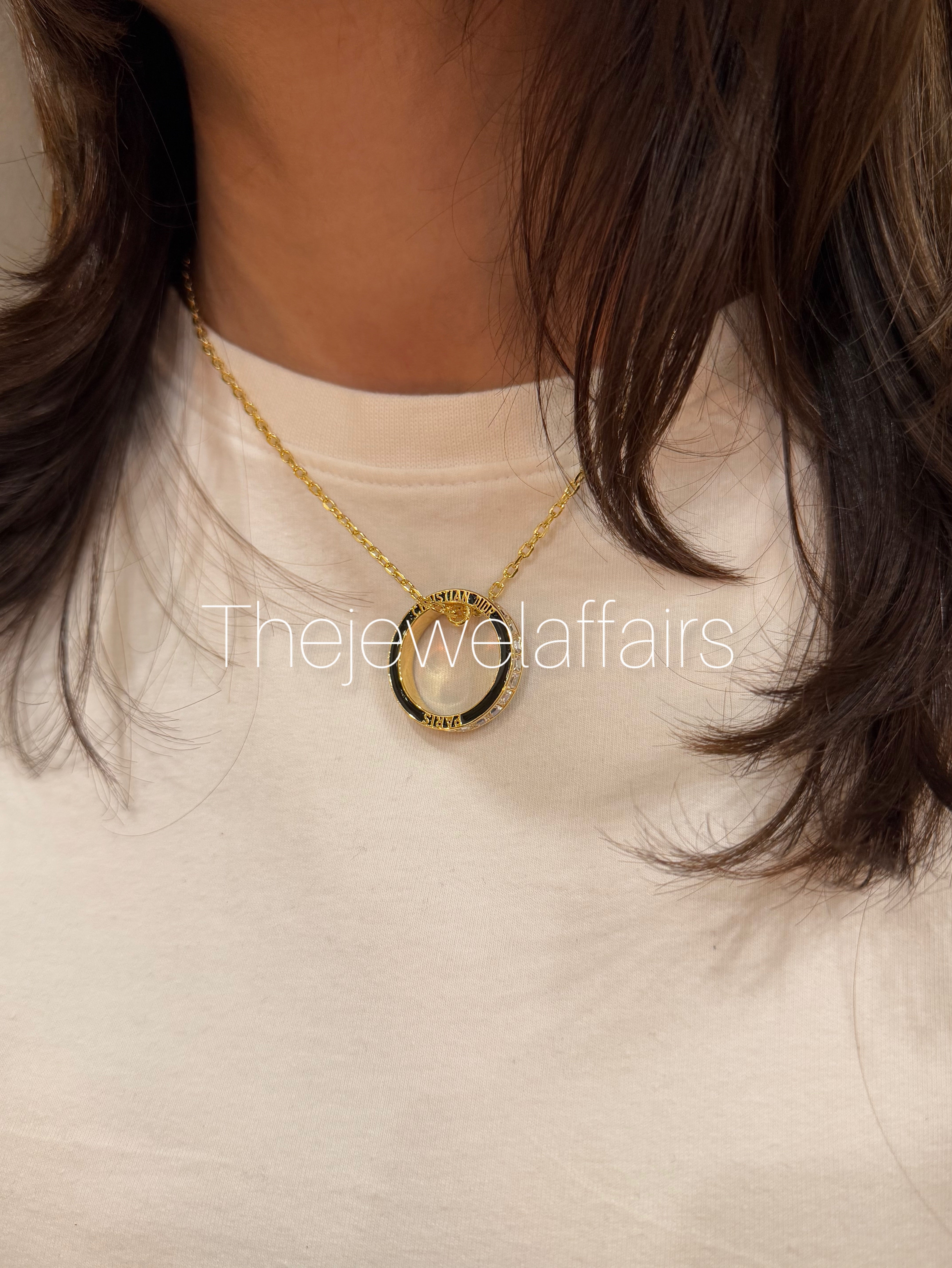 Di0r Petit CD Circle Necklace (WITHOUT BRAND PACKAGING)