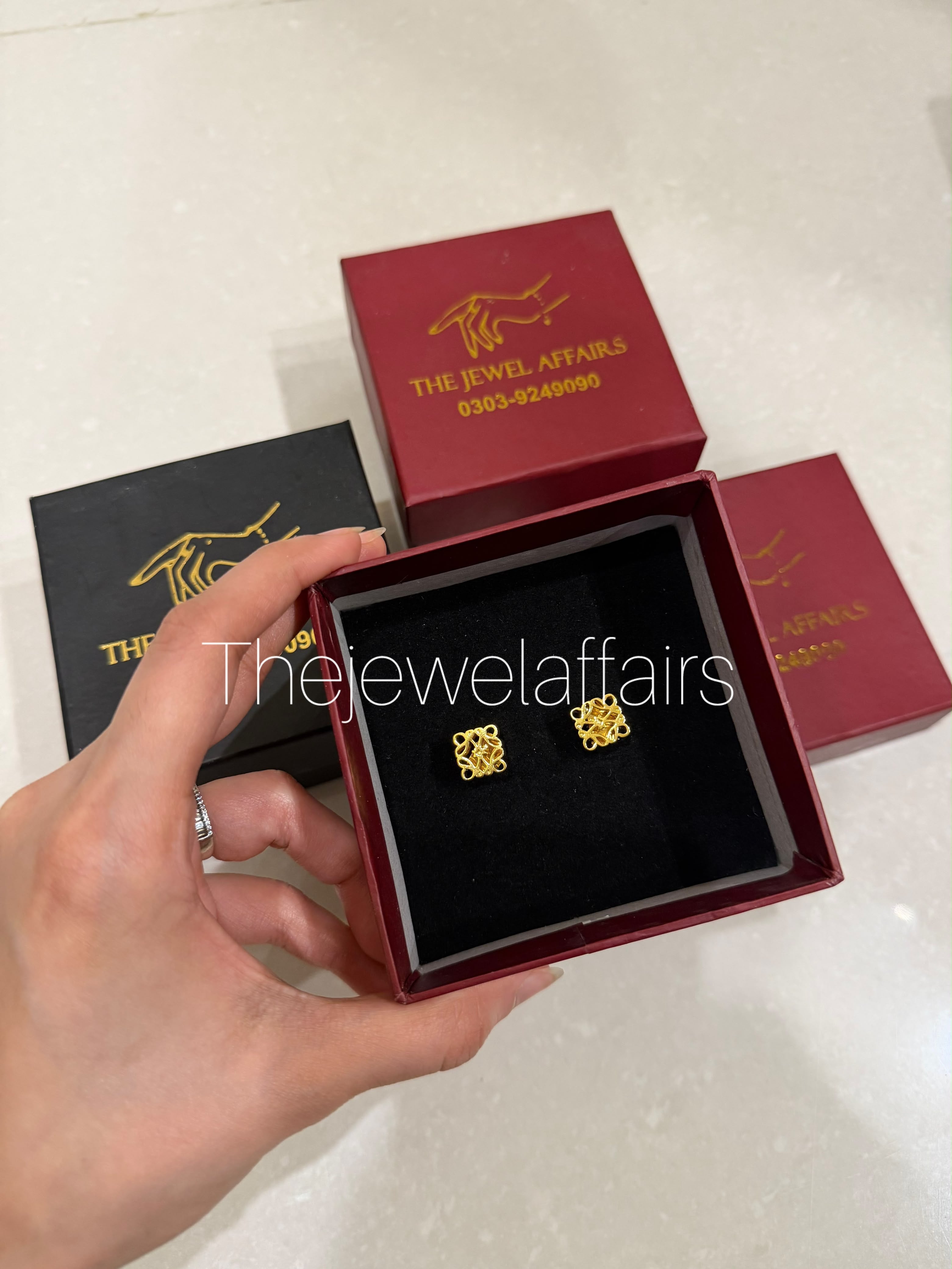L0ewe Anagram Gold-Tone Stud Earrings