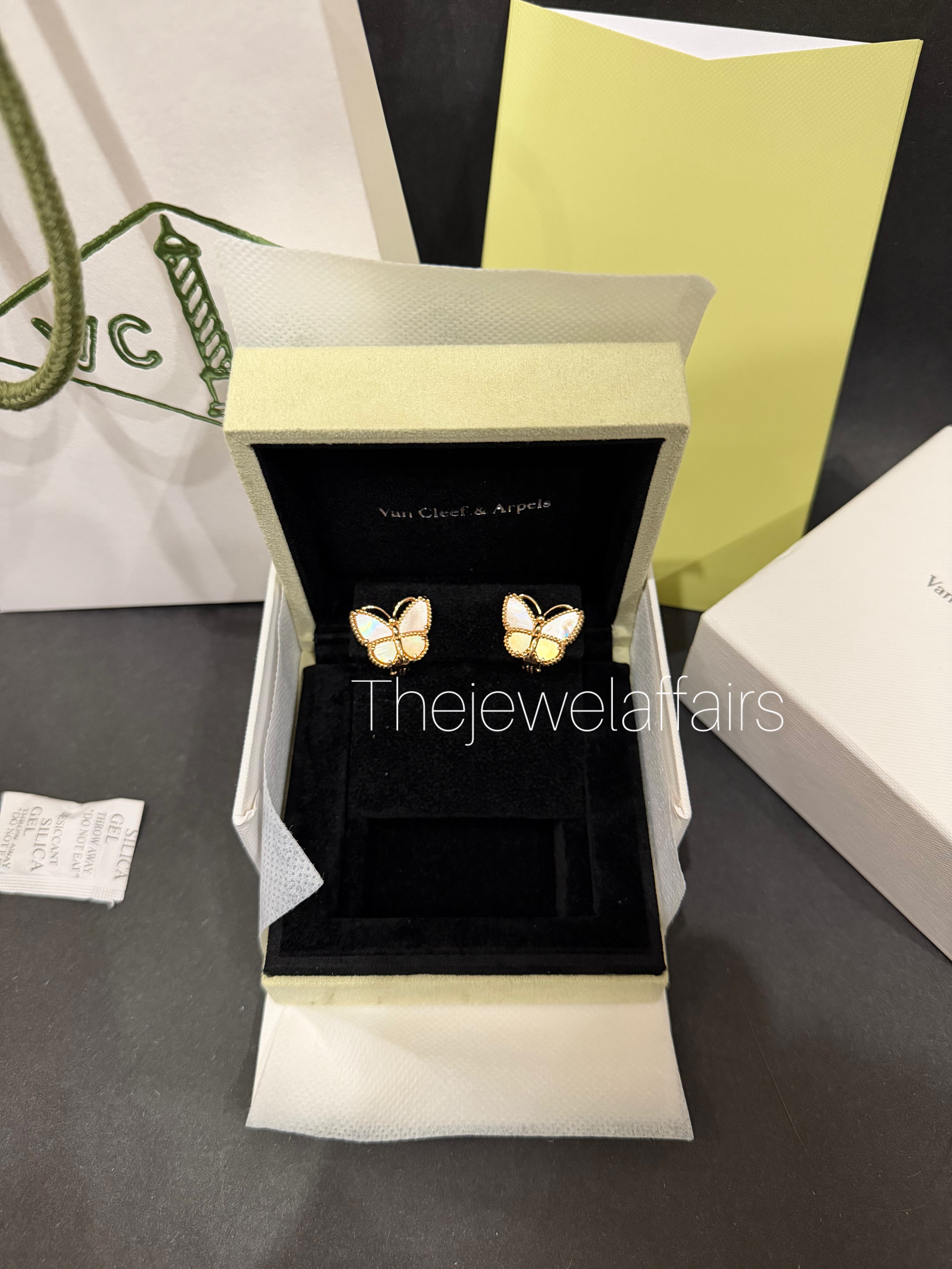 Vca mother of pearl butterfly studs