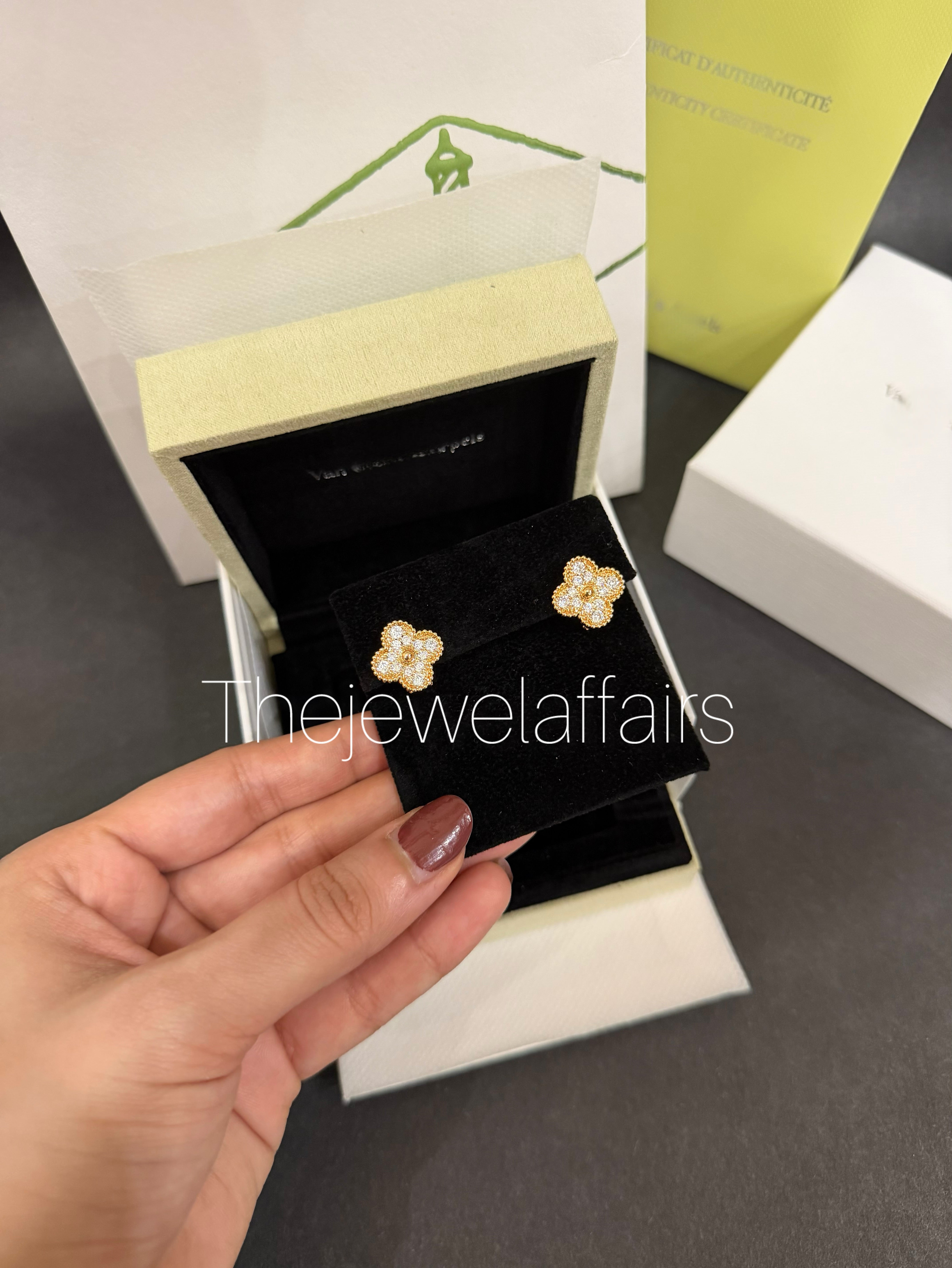 V@ncleef and Arpe!s rose gold studded studs