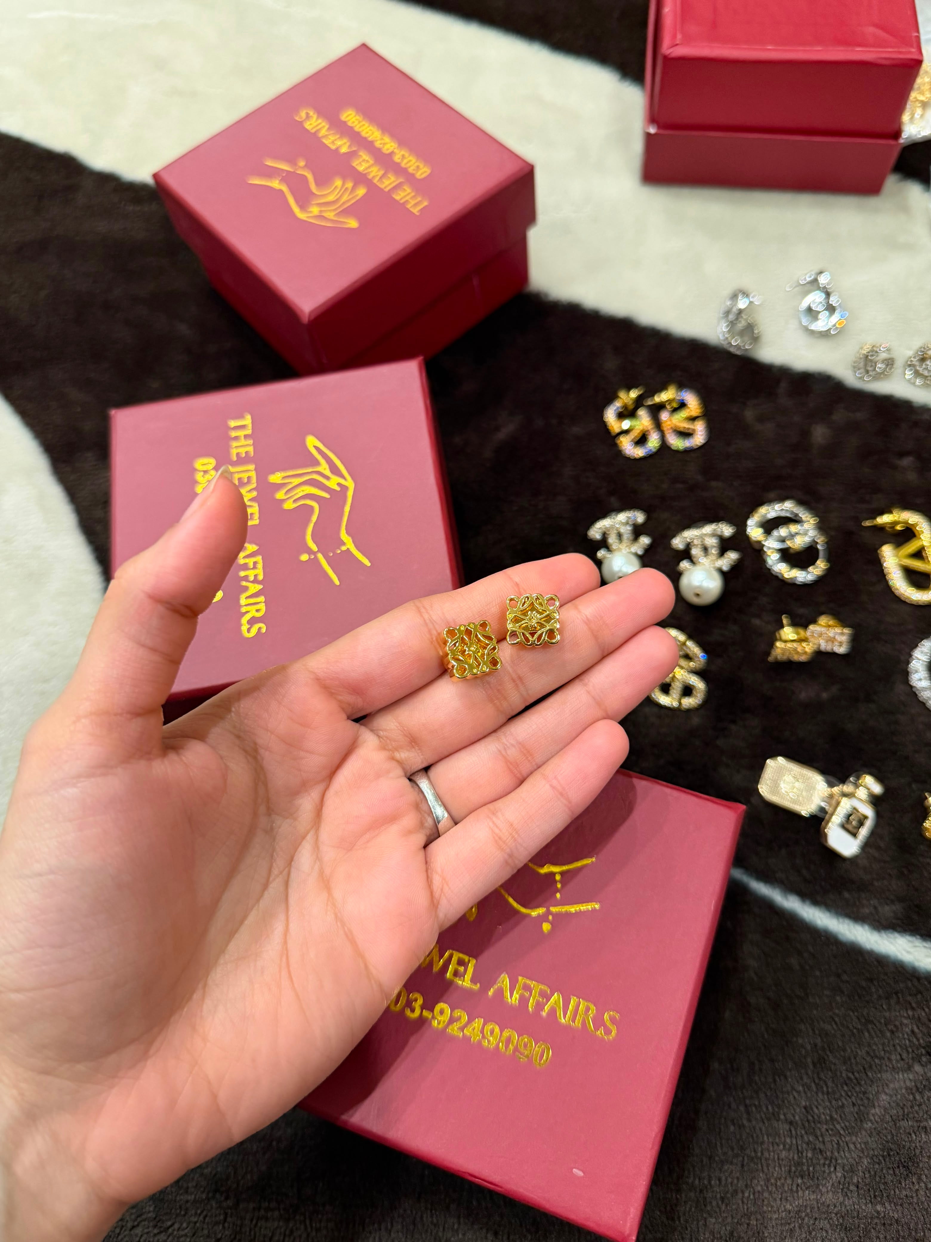 Premium mastercopy designer stud earrings