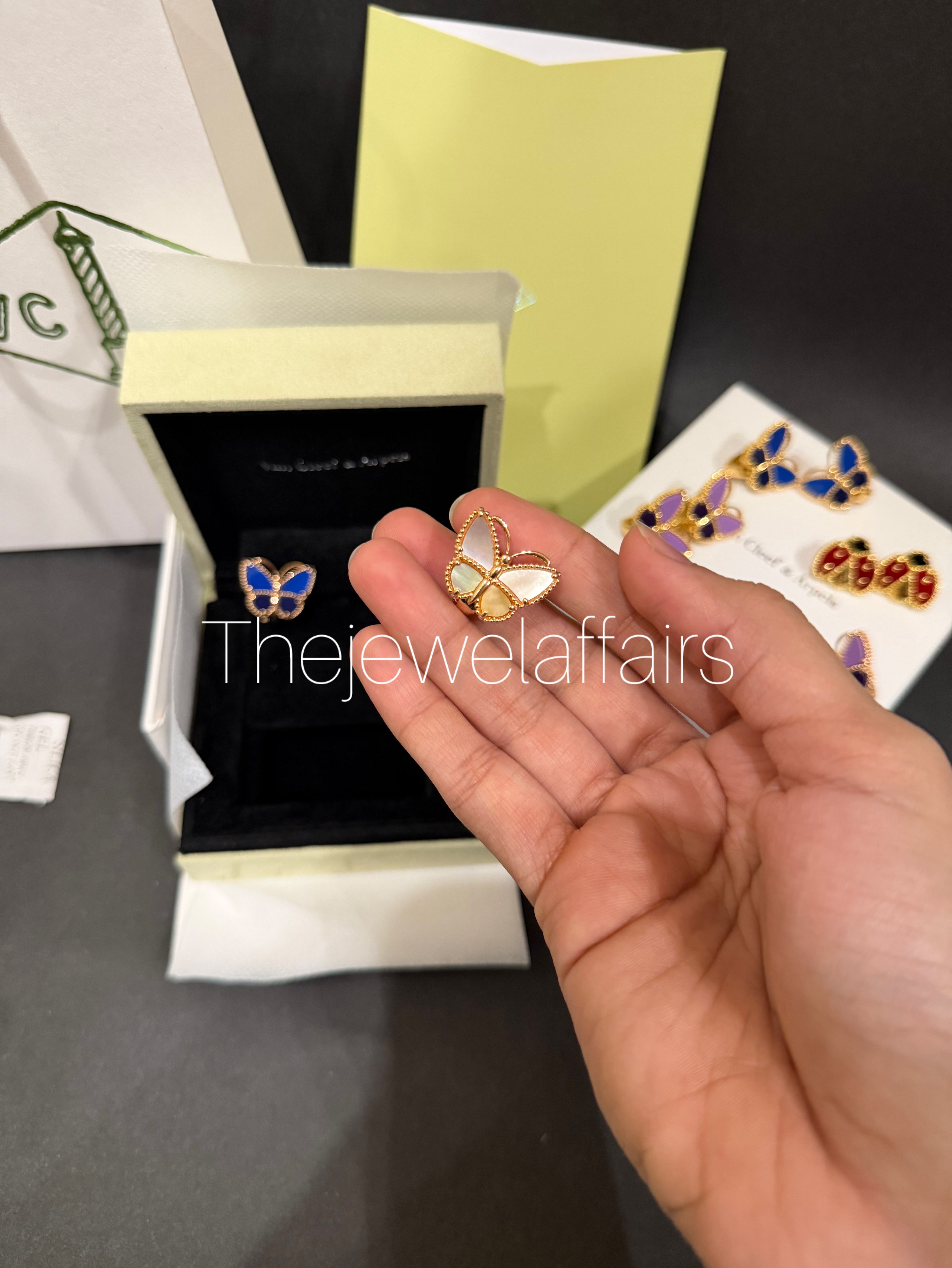 Vca mother of pearl butterfly studs