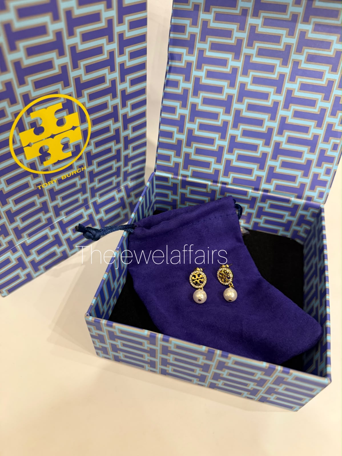 T0ry Bur(h Miller Pave Pearl Drop Earrings (WITHOUT BRAND PACKAGING)