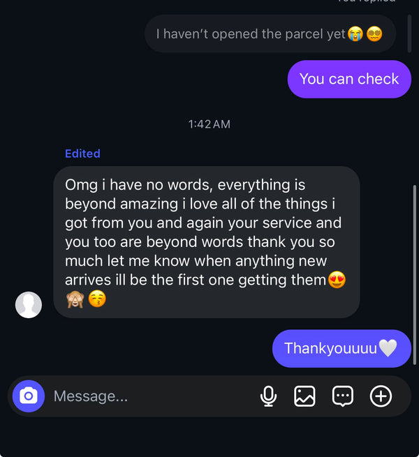 Customer message