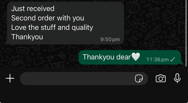 Customer message