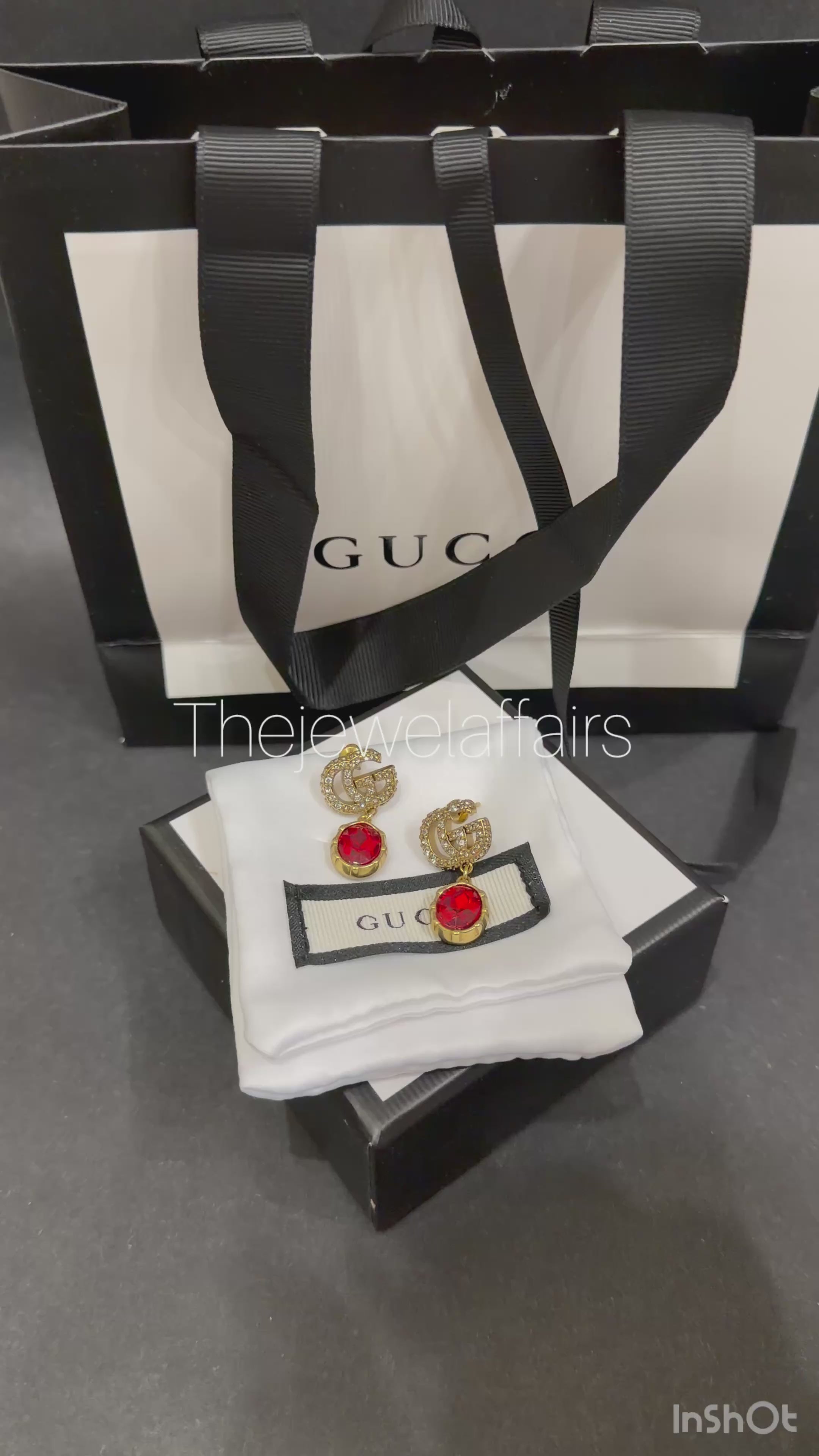 1.Gu(ci  Drop Earrings – Clear Stone